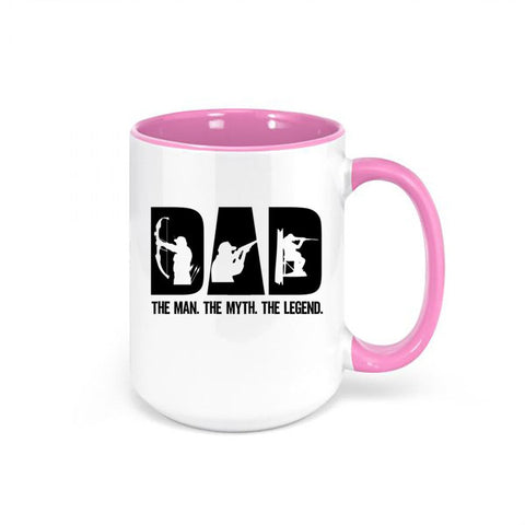 Dad Mug, Dad The Man The Myth The Legend, Father's Day Mug, Birthday Gift For Dad, Hunting Mug, Hunting And Fishing, Hunting Coffee Mug - Chase Me Tees LLC