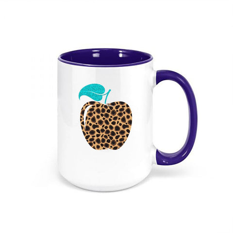 Leopard Mug, Gift For Teacher, Leopard Apple, Teacher Coffee Cup, Leopard Print Mug, Apple Mug, Teacher Mug, Boho Coffee Cup, Boho Mug - Chase Me Tees LLC