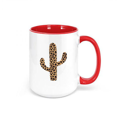 Cactus Mug, Leopard Cactus, Cactus Coffee Mug, Leopard Coffee Cup, Leopard Print Mug, Cactus Lover, Gift For Her, Boho Coffee Mug, Cactus - Chase Me Tees LLC