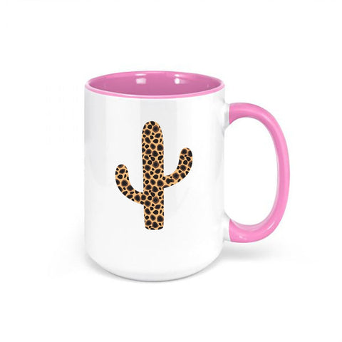 Cactus Mug, Leopard Cactus, Cactus Coffee Mug, Leopard Coffee Cup, Leopard Print Mug, Cactus Lover, Gift For Her, Boho Coffee Mug, Cactus - Chase Me Tees LLC