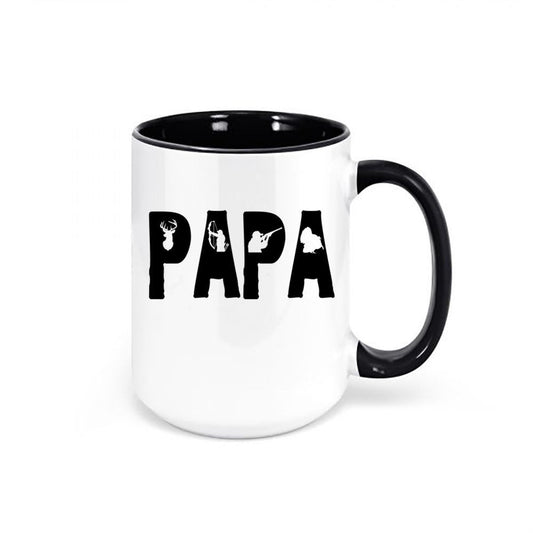 Papa Mug, Papa, Gift For Papa, Hunting Cup For Papa, Hunting And Fishing, Gun Cup, Gift For Grandpa, Gpa Mug, Grandpa Coffee Mug, Outdoors - Chase Me Tees LLC