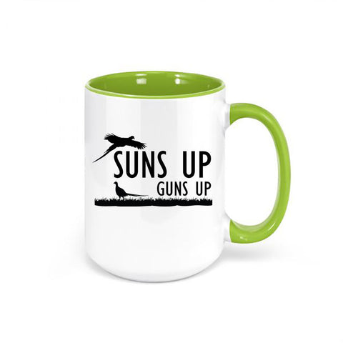 Pheasant Hunting Cup, Suns Up Guns Up, Pheasant Mug, Gift For Hunter, Pheasant Hunter Mug, Gift For Him, Hunting And Fishing, Pheasant Cup - Chase Me Tees LLC