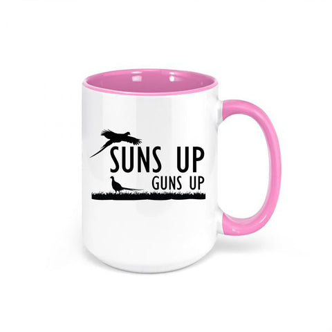 Pheasant Hunting Cup, Suns Up Guns Up, Pheasant Mug, Gift For Hunter, Pheasant Hunter Mug, Gift For Him, Hunting And Fishing, Pheasant Cup - Chase Me Tees LLC