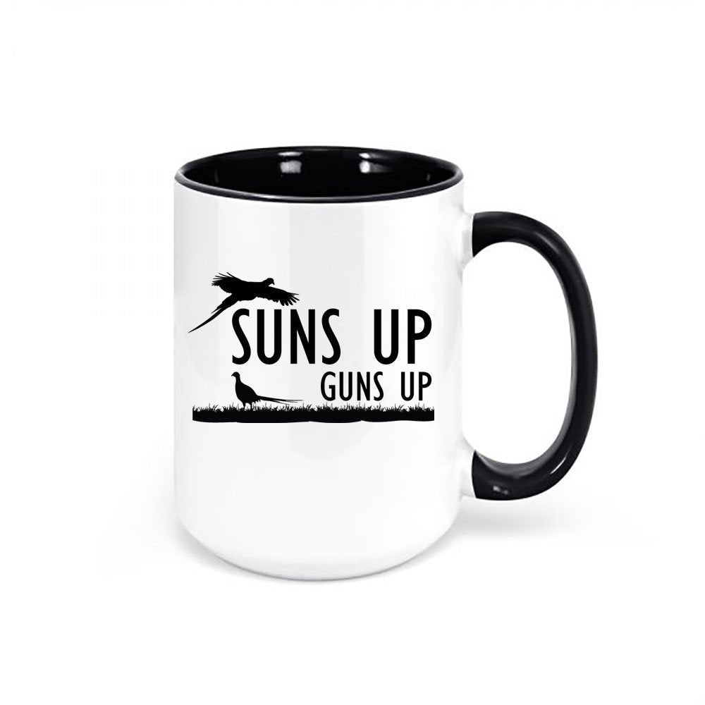 Pheasant Hunting Cup, Suns Up Guns Up, Pheasant Mug, Gift For Hunter, Pheasant Hunter Mug, Gift For Him, Hunting And Fishing, Pheasant Cup - Chase Me Tees LLC