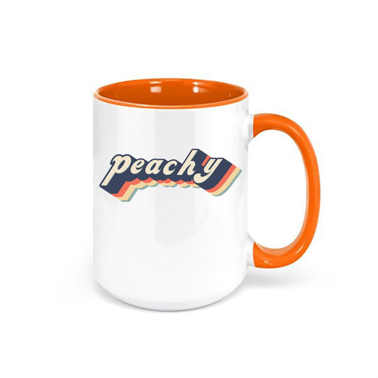 Peachy Coffee Mug, Peachy, Retro Mug, Vintage Coffee Cup, Peachy Cup, Gift For Her, Gift For Her, Inspirational Mug, Trendy Coffee Mug - Chase Me Tees LLC