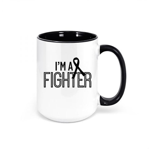 Cancer Awareness Mug, I'm A Fighter, Breast Cancer Mug, I Hate Cancer, Cancer Fighter, Cancer Fighter, Gift For Cancer Patient, Cancer Mug - Chase Me Tees LLC