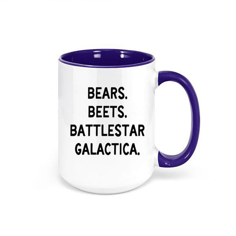 Bears Beats Battlestar Galactica, The Office Mug, Gift For The Office Fan, Funny Coffee Mugs, Sublimated Mug, Gift For Him, The Office Cup - Chase Me Tees LLC