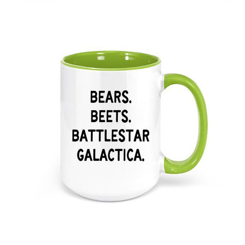 Bears Beats Battlestar Galactica, The Office Mug, Gift For The Office Fan, Funny Coffee Mugs, Sublimated Mug, Gift For Him, The Office Cup - Chase Me Tees LLC