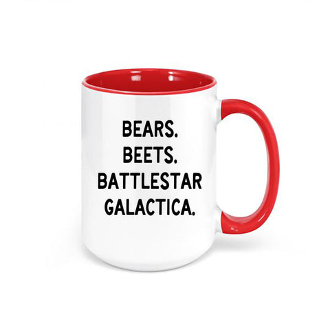 Bears Beats Battlestar Galactica, The Office Mug, Gift For The Office Fan, Funny Coffee Mugs, Sublimated Mug, Gift For Him, The Office Cup - Chase Me Tees LLC