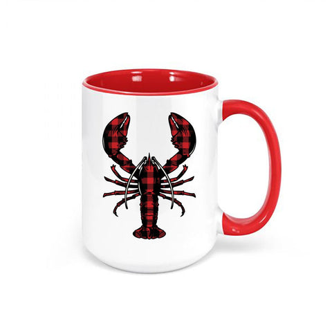 Lobster Mug, Buffalo Plaid Lobster, Lobster Gift, Beach House Mug, Lobster Cup, Nautical Decor, Buffalo Plaid Mug, Sublimated 15oz Mug - Chase Me Tees LLC