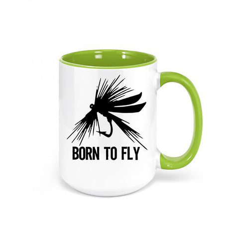 Fly Fishing Coffee Mug, Born To Fly, Fishing Mug, Fishing Gift, Trout Fishing Mug, Fishing Cup, Hunting And Fishing, Gift For Him, Dad Gift - Chase Me Tees LLC
