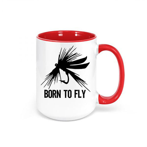 Fly Fishing Coffee Mug, Born To Fly, Fishing Mug, Fishing Gift, Trout Fishing Mug, Fishing Cup, Hunting And Fishing, Gift For Him, Dad Gift - Chase Me Tees LLC