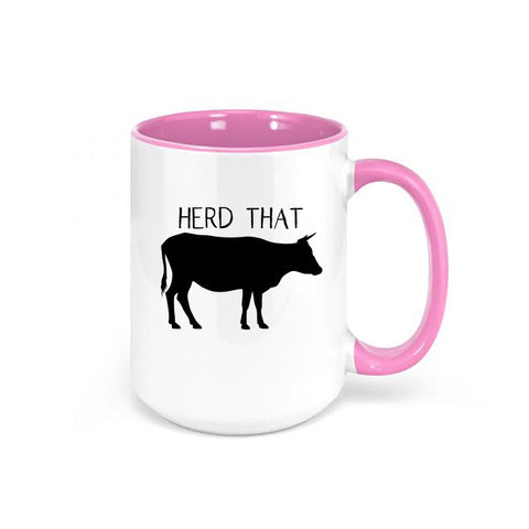 Cow Coffee Cup, Herd That, Cattle Farmer Mug, Gift For Farmer, Herding Cup, Cattle Farmer Gift, Sublimated Design, Cow Mug, Funny Mugs - Chase Me Tees LLC