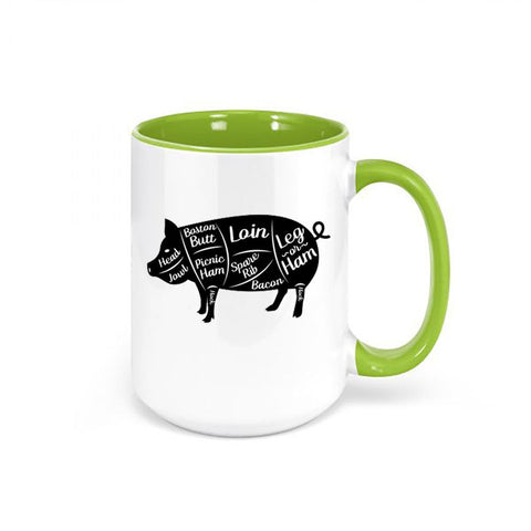 Pig Coffee Cup, Pig Cuts, Pig Coffee Mug, Pig Cup, Pig Farmer, Gift For Pig Farmer, Sublimated Design, Pig Lover, Gift For Him, Swine Farmer - Chase Me Tees LLC