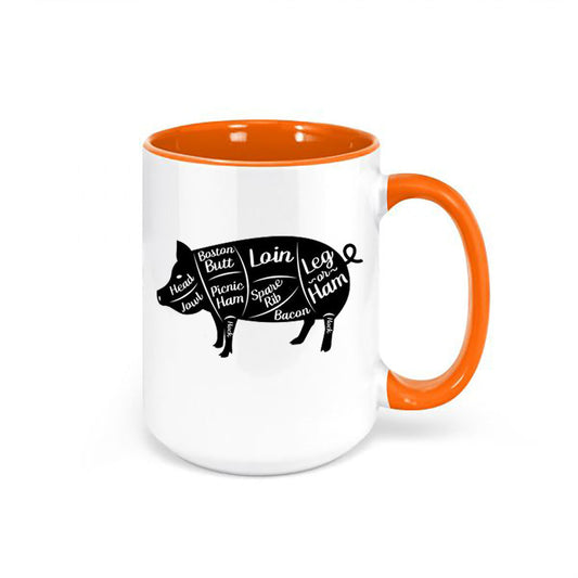 Pig Coffee Cup, Pig Cuts, Pig Coffee Mug, Pig Cup, Pig Farmer, Gift For Pig Farmer, Sublimated Design, Pig Lover, Gift For Him, Swine Farmer - Chase Me Tees LLC