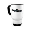 14oz Travel Mug, Mountain Trout, Fly Fishing Mug, Fishing Coffee Mug, Fishing Gift, Trout Fishing Mug, Gift For Him, Mountain Mug, Sunset - Chase Me Tees LLC