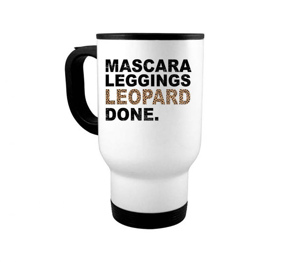 Mascara Leggings Leopard Done Travel Mug