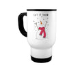 14oz Travel Mug, Let It Snow, Christmas Mug, Snowman Mug, Christmas Decor, Let It Snow Mug, Holiday Mug, Sublimated Design, Christmas Cup - Chase Me Tees LLC