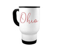 14oz Travel Mug, Ohio, Ohio Coffee Mug, Ohio Travel Mug, OH Cup, Ohio Football Mug, Ohio Cup, Gift For Her, Travel Mugs, Ohio Coffee Cup - Chase Me Tees LLC