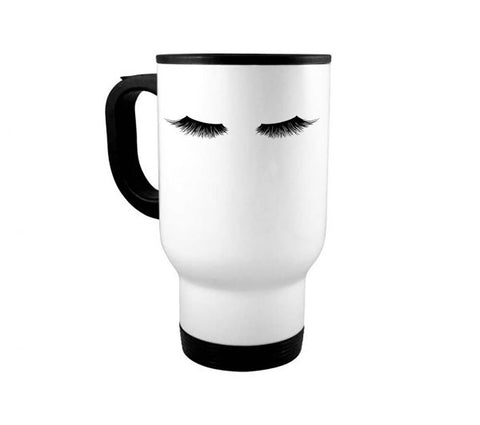 Esthetician Mug, Cosmetology Mug, Eyelashes, Eyelash Mug, Gift For Her, Gift For Esthetician, 14oz Travel Mug, Beauty Salon, Salon Cup, Mugs - Chase Me Tees LLC