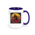 Bigfoot Coffee Mug, Bigfoot Sunset, Sasquatch Mug, Yeti Lover, Sasquatch Coffee Cup, Gift For Him, Bigfoot Lover, Sublimated Design, Bigfoot - Chase Me Tees LLC