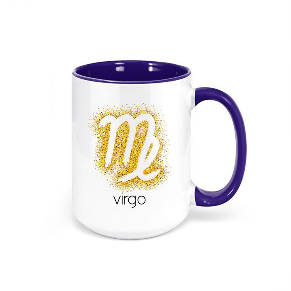 Virgo Coffee Mug, Virgo Glitter, Gift For Virgo, Horoscope Mugs, Zodiac Mug, Astrology Mug, Sublimated Design, Birthday Gift For Virgo - Chase Me Tees LLC