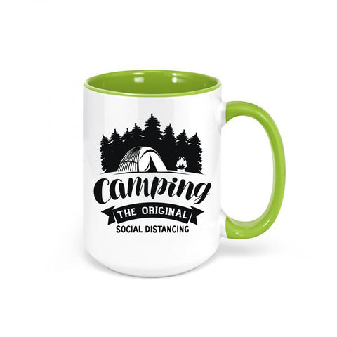 Camping The Original Social Distancing, RV Lover, Camping Mug, Camping Coffee Cup, Social Distancing Mug, Camping Life, Funny Coffee Mugs - Chase Me Tees LLC
