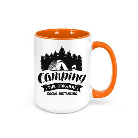 Camping The Original Social Distancing, RV Lover, Camping Mug, Camping Coffee Cup, Social Distancing Mug, Camping Life, Funny Coffee Mugs - Chase Me Tees LLC