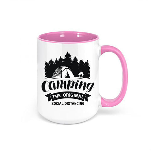 Camping The Original Social Distancing, RV Lover, Camping Mug, Camping Coffee Cup, Social Distancing Mug, Camping Life, Funny Coffee Mugs - Chase Me Tees LLC