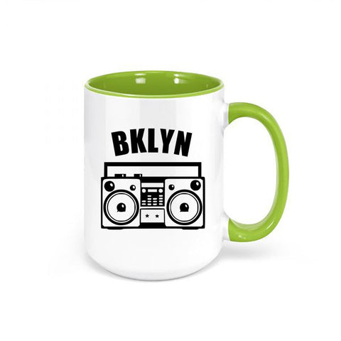 Brooklyn Coffee Mug, BKLYN, Boombox Cup, Brooklyn Cup, BKLYN Coffee Cup, Gift For Him, 90's Mug, Hip Hop Mug, Sublimated Design, Boombox Mug - Chase Me Tees LLC