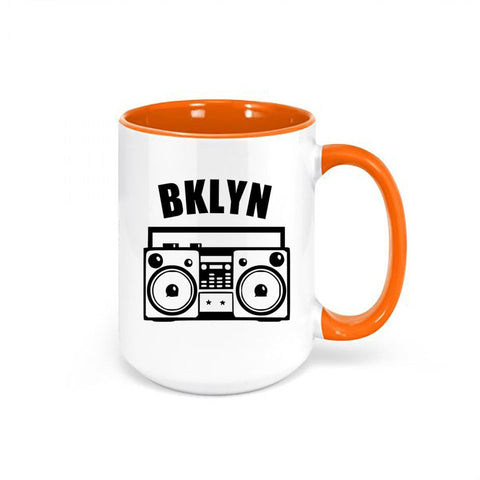 Brooklyn Coffee Mug, BKLYN, Boombox Cup, Brooklyn Cup, BKLYN Coffee Cup, Gift For Him, 90's Mug, Hip Hop Mug, Sublimated Design, Boombox Mug - Chase Me Tees LLC