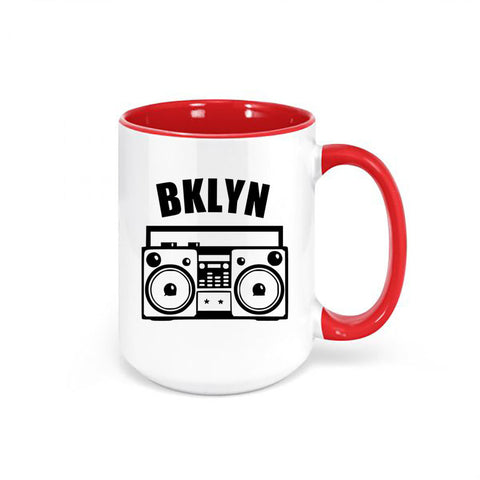 Brooklyn Coffee Mug, BKLYN, Boombox Cup, Brooklyn Cup, BKLYN Coffee Cup, Gift For Him, 90's Mug, Hip Hop Mug, Sublimated Design, Boombox Mug - Chase Me Tees LLC