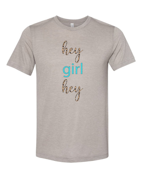 Hey Girl Hey Shirt, Leopard Print, Unisex Fit, Gift For Her, Sublimated Design, Leopard Print Shirt, Hey Girl Hey, Funny T-shirt, Birthday - Chase Me Tees LLC