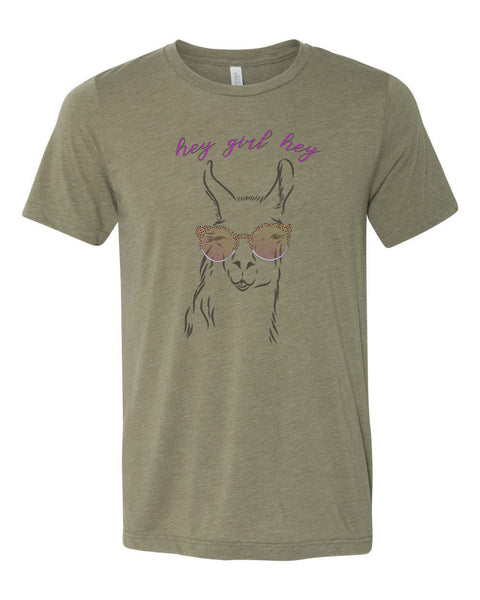 Hey Girl Hey Shirt, Llama Shirt, Hey Girl Hey Llama, Unisex Fit, Gift For Her, Llama Lover, Sublimated Design, Llama Gift, Funny Tees - Chase Me Tees LLC