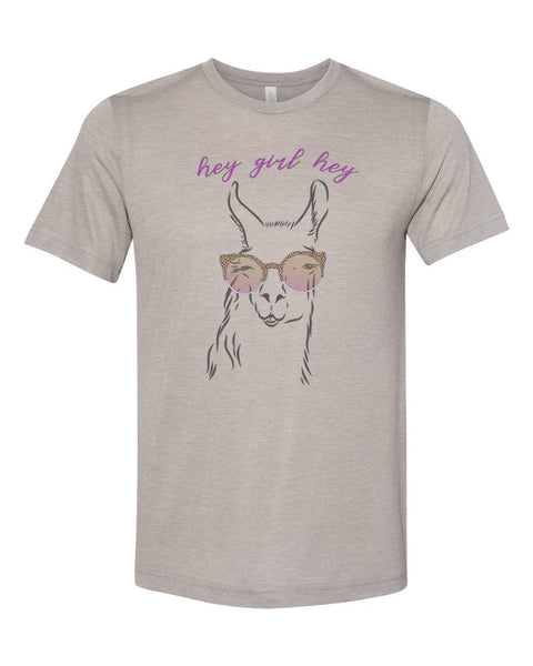 Hey Girl Hey Shirt, Llama Shirt, Hey Girl Hey Llama, Unisex Fit, Gift For Her, Llama Lover, Sublimated Design, Llama Gift, Funny Tees - Chase Me Tees LLC
