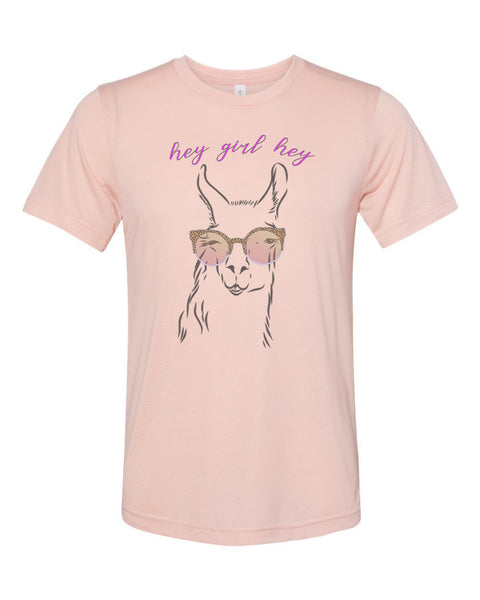 Hey Girl Hey Shirt, Llama Shirt, Hey Girl Hey Llama, Unisex Fit, Gift For Her, Llama Lover, Sublimated Design, Llama Gift, Funny Tees - Chase Me Tees LLC