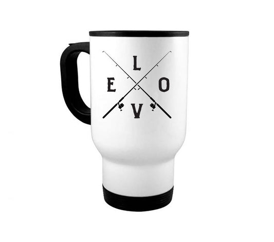 Fishing Mug, Love Fishing, 14oz Travel Mug, Fishing Coffee Cup, Gift For Dad, Fishing Gift, Father's Day Gift, Fisherman, Fishing Cup - Chase Me Tees LLC