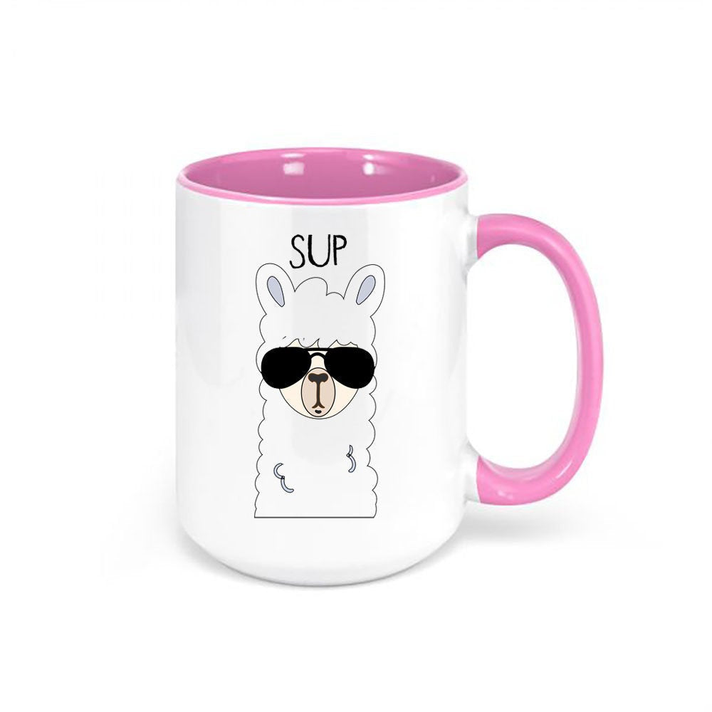 Llama Coffee Mug, Sup, Llama Coffee Cup, Llama Gift, Gift For Her, Funny Mugs, Sup Llama, Sublimated Design, Mom Gift, Birthday Gift, Llamas - Chase Me Tees LLC
