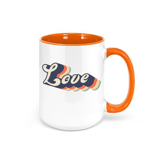 Love Coffee Mug, Love, Retro Mug, Vintage Coffee Cup, Love Cup, Sublimated Design, Inspirational Mugs, Gift For Her, Birthday Gift, Love Mug - Chase Me Tees LLC