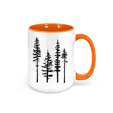 Pine Tree Mug, Pine Trees, Rustic Coffee Cup, Rustic Decor, Cabin Mug, Sublimated Design, Pine Tree Cup, Gift For Him, Outdoors Mug - Chase Me Tees LLC