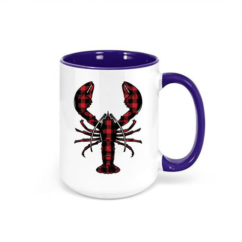 Lobster Mug, Buffalo Plaid Lobster, Lobster Gift, Beach House Mug, Lobster Cup, Nautical Decor, Buffalo Plaid Mug, Sublimated 15oz Mug - Chase Me Tees LLC