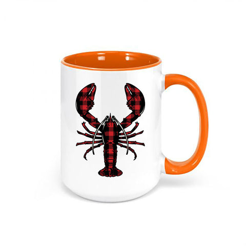 Lobster Mug, Buffalo Plaid Lobster, Lobster Gift, Beach House Mug, Lobster Cup, Nautical Decor, Buffalo Plaid Mug, Sublimated 15oz Mug - Chase Me Tees LLC