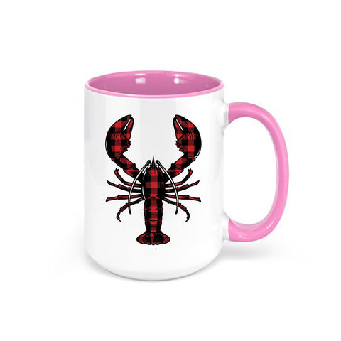 Lobster Mug, Buffalo Plaid Lobster, Lobster Gift, Beach House Mug, Lobster Cup, Nautical Decor, Buffalo Plaid Mug, Sublimated 15oz Mug - Chase Me Tees LLC