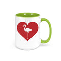 Flamingo Coffee Mug, Flamingo Heart, Flamingo Gift, I Love Flamingos, Gift For Her, Sublimated 15oz Mug, Flamingo Cup, Flamingo Decor - Chase Me Tees LLC