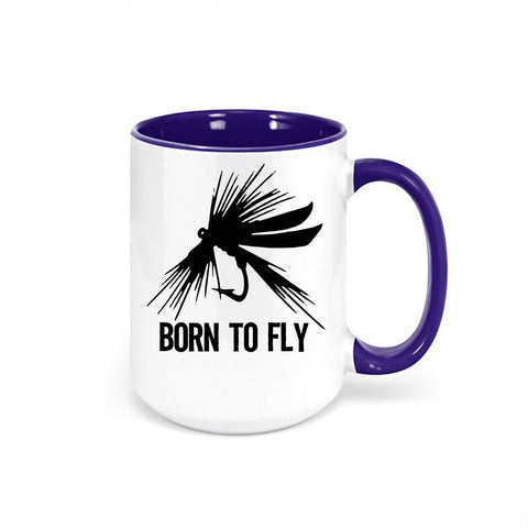 Fly Fishing Coffee Mug, Born To Fly, Fishing Mug, Fishing Gift, Trout Fishing Mug, Fishing Cup, Hunting And Fishing, Gift For Him, Dad Gift - Chase Me Tees LLC