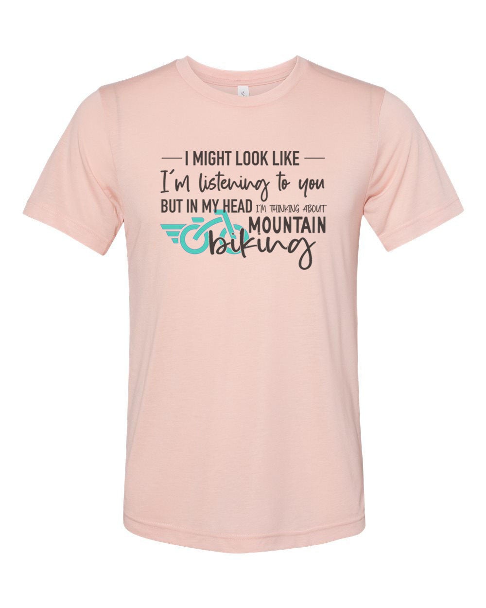Mountain Bike Shirt, Thinking About Mountain Biking, Biking Gift, Gift For Biker, Unisex Fit, Gift For Her, Biking Apparel, Sublimated Tee - Chase Me Tees LLC