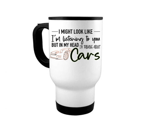 Car Mug, Gift For Car Lover, Thinking About Cars, Car Coffee Mug, Gift For Him, Car Lover Gift, Funny Mugs, Dad Mug, Father's Day Gift - Chase Me Tees LLC
