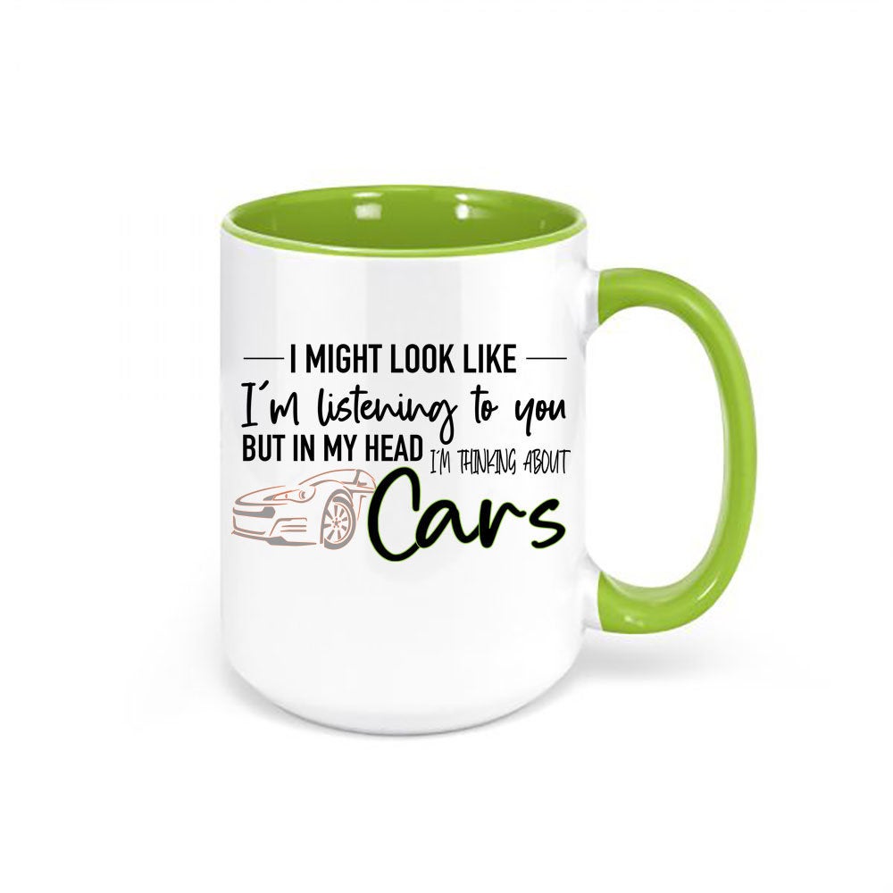 Car Mug, Gift For Car Lover, Thinking About Cars, Car Coffee Mug, Gift For Him, Car Lover Gift, Funny Mugs, Dad Mug, Father's Day Gift - Chase Me Tees LLC