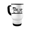 Pheasant Hunting Mug, Suns Up Guns Up, Hunting Gift, Gift For Him, 14oz Travel Mug, Pheasant Hunter Gift, Pheasant Mug, Father's Day Gift - Chase Me Tees LLC