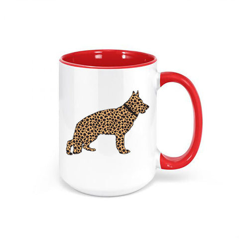 German Shepherd Mug, Leopard German Shepherd, German Shepherd Coffee Mug, Chihuahua Gift, Dog Mom Mug, Gift For Her, Leopard Coffee Cup - Chase Me Tees LLC